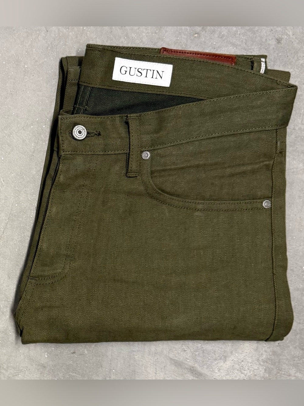 GUSTIN #159 Japan Olive - Japanese Selvedge Denim